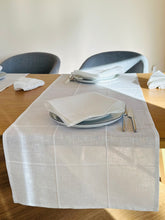 Load image into Gallery viewer, Pleated off white linen tablecloth