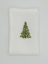Load image into Gallery viewer, Christmas Tree Christmas Napkins | Christmas Wreath Embroidered Linen Napkins | Christmas Tablescape | Christmas gift - Hostess Gift