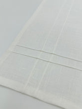Load image into Gallery viewer, Pleated off white linen napkins — timeless, sustainable, and beautifully textured for your minimalist table setting. Their minimalist design suits neutral homes, eco-friendly interiors, and modern table decor beautifully.