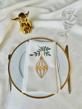 Load image into Gallery viewer, Linen napkin Christmas embroidery