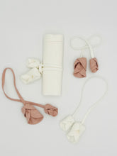 Load image into Gallery viewer, Handcrafted Linen Roses Napkin Rings for a Timeless Table.