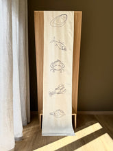 Load image into Gallery viewer, Linen table runner with sea dwellers embroidery