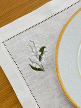 Load image into Gallery viewer, lily of the valley linen placemat