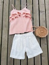 Load image into Gallery viewer, white linen shorts