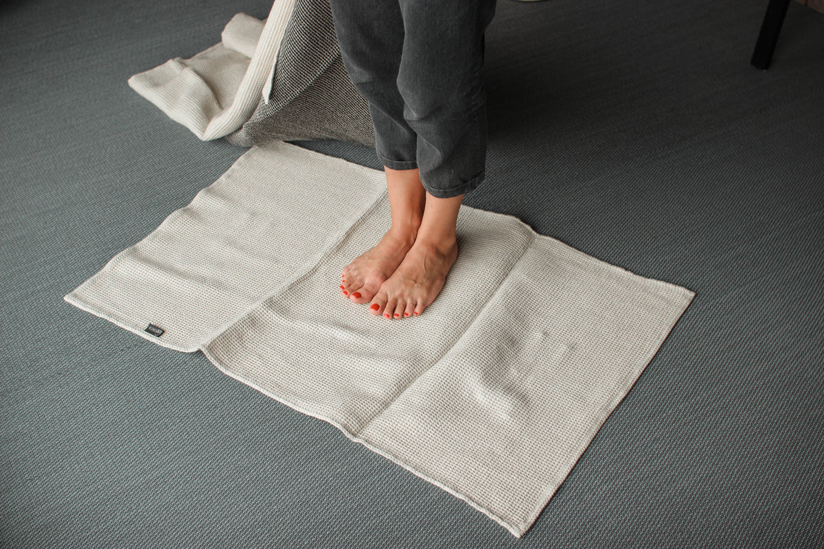Bath Mat Waffle linen Bath Rug LinenTerritory