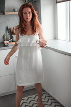 Load image into Gallery viewer, Linen Ruffles strap DRESS, White
