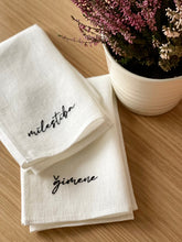 Load image into Gallery viewer, Linen napkins custom embroidered