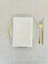 Load image into Gallery viewer, Pleated off white linen tablecloth
