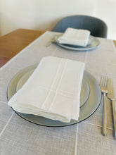 Load image into Gallery viewer, Pleated off white linen tablecloth
