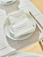 Load image into Gallery viewer, Pleated off white linen tablecloth
