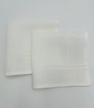 Load image into Gallery viewer, Pleated off white linen napkins — timeless, sustainable, and beautifully textured for your minimalist table setting. Their minimalist design suits neutral homes, eco-friendly interiors, and modern table decor beautifully.
