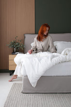 Load image into Gallery viewer, Linen duvet cover

Push buttons closure, decorative flange all around. Fastening cords in each inner corner of the cover will allow the blanket to be fixed to the cover so that the blanket does not slip over the cover.
