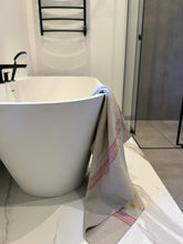 Ielādēt attēlu galerijas skatītājā, A heavyweight linen towel in Natural color with stripes is absorbent and dries quickly and with two loops for easy hanging.

Linen is naturally antimicrobial and allows for easy airflow ensuring your towels dry quicker and stay free of mildew, germs or unpleasant odors.

Classic and beautiful linen towels will suit any bathroom. That large linen towel is great for wrapping it after a bath, shower or enjoying a sauna. The linen towel is big enough to be used on the seashore - by laying it in the warm sand an
