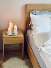 Load image into Gallery viewer, The main decorative element of the SKINNY TIES linen pillowcase are same material tailored 1 cm wide narrow cords at the side of pillowcase.

Bow ties and envelope closure.

Linen bedding creates a refined yet lived-in look that never goes out of style.
