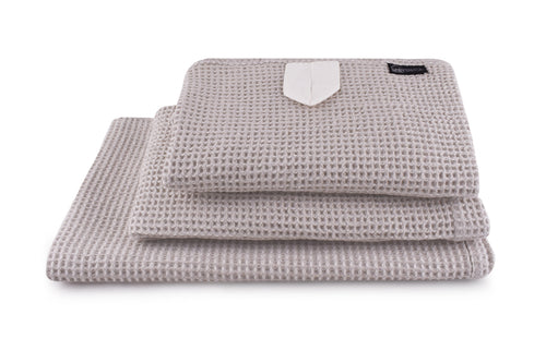 waffle linen towels set of 3